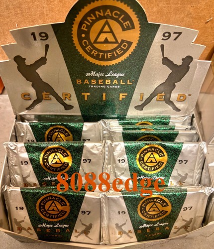 Paquete de pasatiempo sellado de fábrica de béisbol MLB Pinnacle 1997 certificado: ¿oro espejo? - Imagen 4 de 4