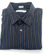 Calvin Klein Dress Shirt Mens Size Large Long Sleeve Striped