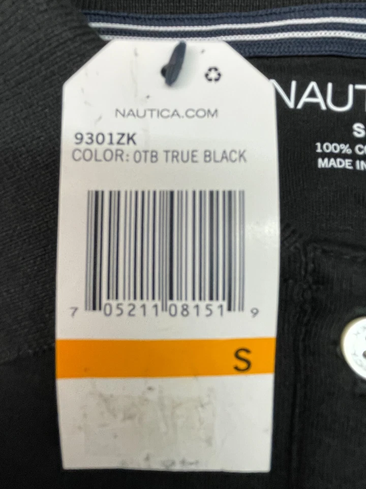 NUEVO Camisa Polo Nautica OTB Verdadera Negra Pequeña Tres Botones 9301ZK Foto 3 de 4