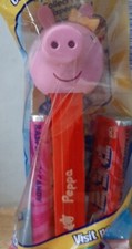 PEPPA PIG PEZ ~ PEPPA con oso de peluche en el tallo ~ Como nuevo en paquete