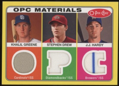 2009 O-Pee-Chee Materials Khalil Greene Stephen Drew JJ Hardy #OPC-GDH ...