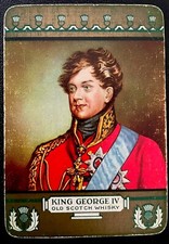 DR134 Swap Playing Cards 1 VINTAGE WHISKY ADVT WIDE KING GEORGE IV