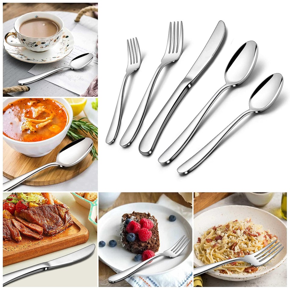 Herogo Heavy Duty Stainless Steel Silverware Set 60Piece Heavy Weight