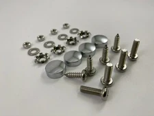 Metal License Plate Screw Covers WITH SCREWS - Chrome