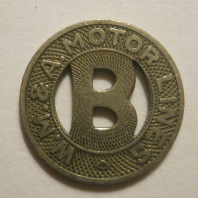 W. M. & A. Motor Lines (Washington, DC) transit token - DC500K | eBay