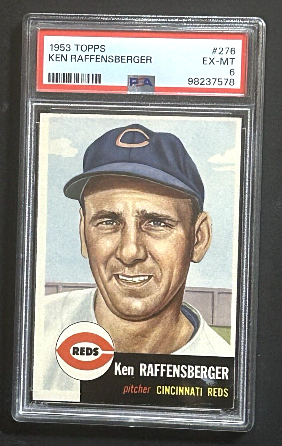 1953 TOPPS #276 KEN RAFFENSBERGER REDS Just Graded PSA 6 EX-MT  SET BREAK!