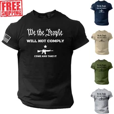2nd Amendment T Shirt, We The People, Come And Take It, USA, American Flag, 2A