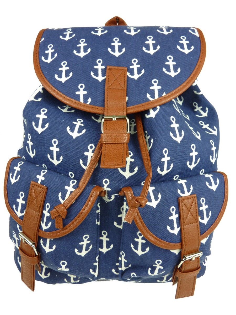 Cloth Backpack Nautical Backpack Anchor School Backpack Travel