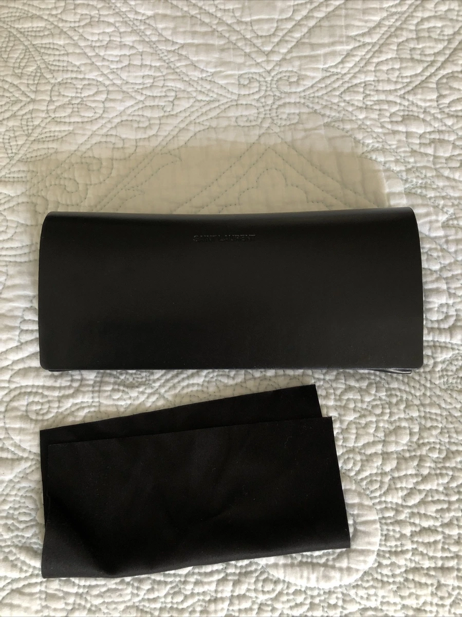 YSL Saint Laurent Case Eyeglasses Sunglasses Black W Cleaning Cloth New