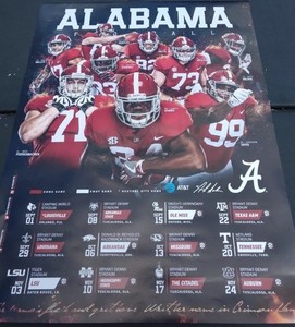 Details About Alabama Crimson Tide 2018 Football Schedule Poster Fan Day