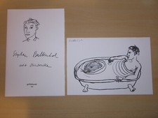 Balkenhol Stephan Steindruck X/550 signiert 20x30cm Bütten Badewanne aus Mappe