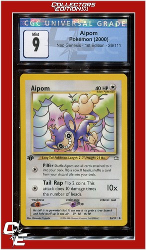 Aipom (1st Edition) graded CGC 9 for sale on eBay