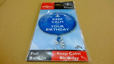 Anagramm 17'' runder Folienballon Happy Birthday ''Keep Calm It's Your Birthday''