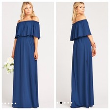 Show Me Your Mumu Hacienda Maxi Dress Rich Navy Crisp S Bridesmaid Gown