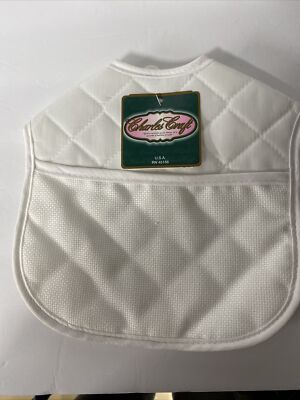 Charles Craft Quilted Baby Bib 14 Count 9''X9''-Solid White, BB4992-6750