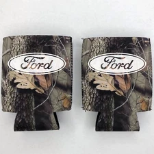 2 Ford Fan Beer Can Cooler Coozie Koozie CAMO Gift QTY 2