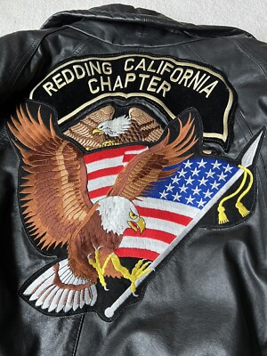 Harley Davidson Leather Jacket Redding California Chapter Mens Medium