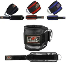 Gym Weight Lifting D Ring Ankle Straps Cable Attachment Strap Fitness Exercise