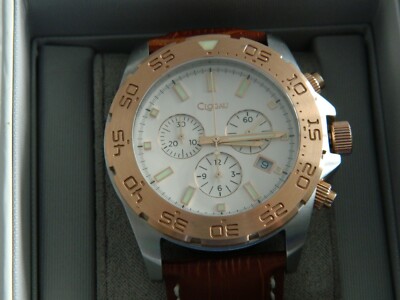 Welsh Clogau Rose Plate Stainless Steel Gents Wrist Watch RRP