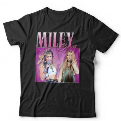 Miley Cyrus Tshirt Wertschätzung Unisex Hommage Throwback Bühne Henne tun lustig