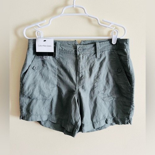 𝅺Calvin Klein Women's Shorts Linen Blend Chino shorts 6 NWT