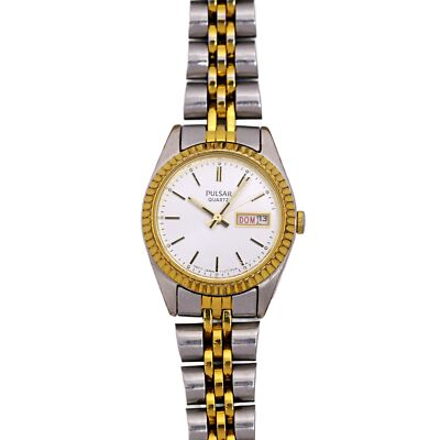 Pulsar Seiko Vintage Gold Tone Presidential Quartz Dial Date Watch