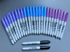 26 Sharpie Markers Fine Point, LILAC 8 CT /SKY 8 CT/ BOYSENBERRY 8 CT  BLK -2 CT