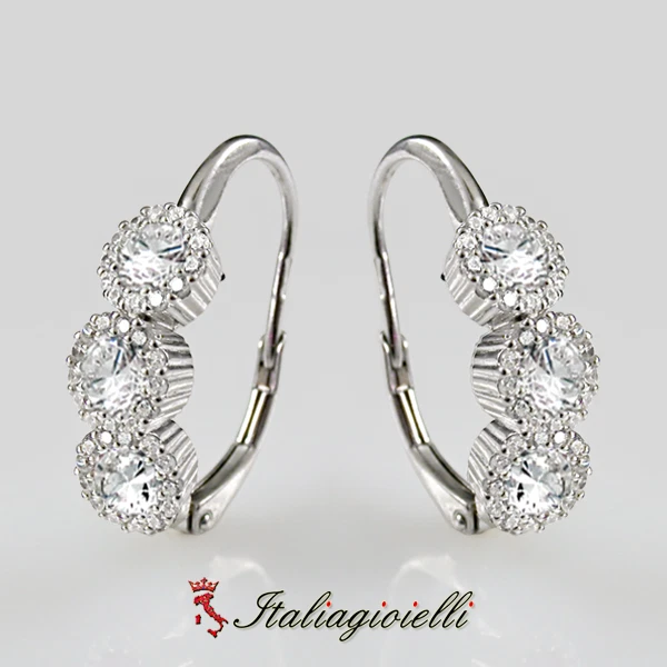 Raggianti Orecchini Trilogy in Argento 925 Rodiato Oro Bianco - Immagine 3 di 4