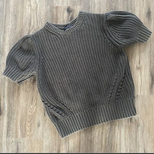 Lucky Brand Puff Short Sleeve Chunky Knit Sweater… - image 1