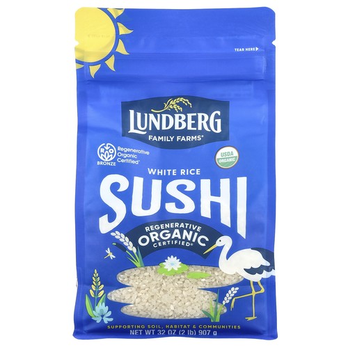 Lundberg Organic California Sushi Rice 32 oz 907 g BPA-Free, Gluten-Free,
