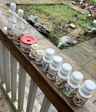 Vintage Opalex Milk Glass French Herbs and Spices Jars Containers Set