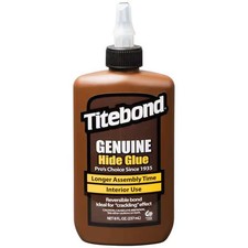 Titebond Wood Glue, Genuine Hide Series, Tan, 24 hr Full Cure, 8 fl oz, Bottle