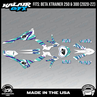 Graphics Kit for Beta Xtrainer 250 300 2020 2021 2022 Whiplash Series - Teal