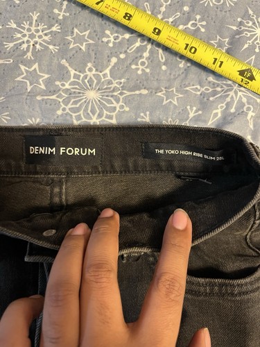 Denim Forum The Yoko High Rise Slim Jeans 28L Black Women's Size 25 - Picture 3 of 10