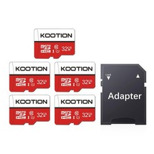 KOOTION 32GB Micro SD Card 5 Pack, Class 10 MicroSDHC x5, White, Red