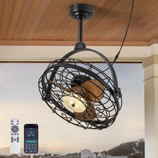 23'' Outdoor Ceiling Fans with Lights, Gazebo Fan Wet Rated Remote&App Control,