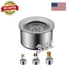 Stainless Steel 1 Gallon No Spill Dog Bowl with Anti-Splash Lid  Perfect for Cars
