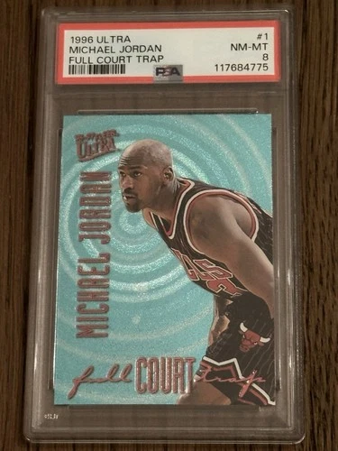 1996 Ultra Full Court Trap Michael Jordan Insert Card #1 Graded PSA 8