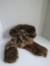 Restoration Hardware Faux Fur Neck Scarf Pull Through Stole Wrap