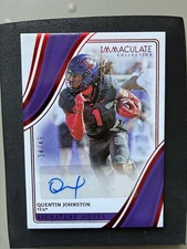QUENTIN JOHNSTON AUTO/RC 2023 Immaculate Collegiate Ruby Signature Moves 34/49