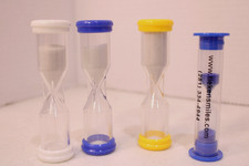 LOT of 4 - 1 MINUTE, 2 MINUTE, 3 MINUTE  EXTRA 1 MINUTE SAND TIMERS