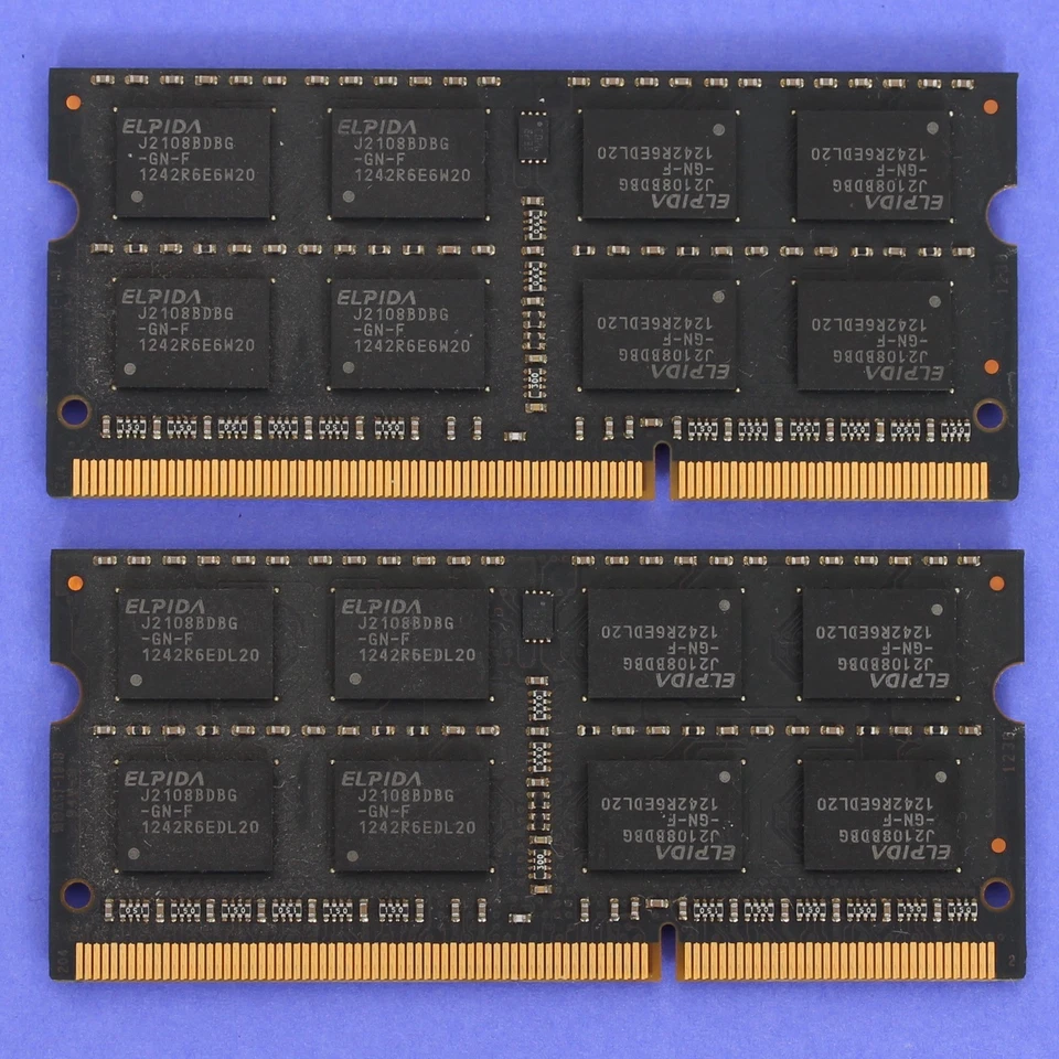 Genuine Apple 8GB RAM (2x 4GB) DDR3 PC3 12800 1600Mhz ELPIDA SoDimm RAM - Image 2 of 2