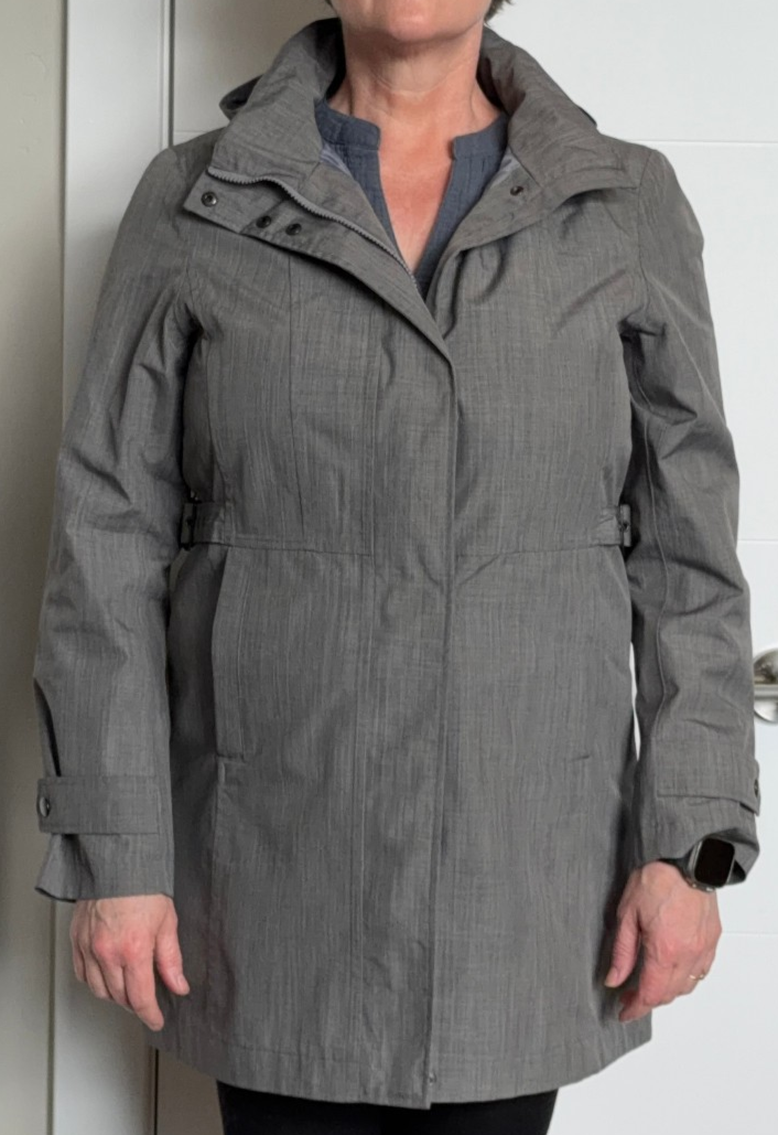 Kirkland Trench Coat Women M Medium Gray Full Zip Hooded