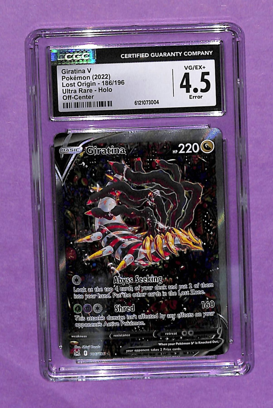 Giratina V (Alternate Full Art) 186/196 Swsh11: Lost Origin Holo for ...