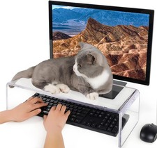 Cat-Proof Keyboard Cover Acrylic Stand Riser for Laptops and Desktops
