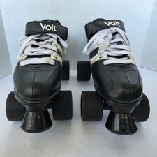 Riedell RW Volt Quad Rollar Speed Skates Black/ White Derby Men's Size 6/6.5