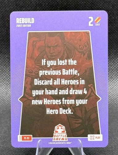 BO JACKSON BATTLE ARENA CARD ~ "REBUILD" 2 COST #PL-93