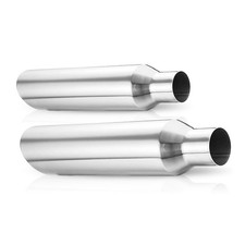 Silver Stainless Steel Exhaust Tip 2.5 Inlet 4 Outlet 18 Long 2pack Universal Silver Stainless Steel Exhaust Tip 2.5 Inlet 4 Outlet 18 Long 2pack Universal
