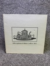 VTG Beautiful Godinger Silver Plated Mini Coffee Set Teapot Creamer  Tray 1544