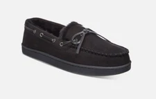 Club Room Mens Moccasin Slippers Black XL 12 - 13 NEW $30 100139651